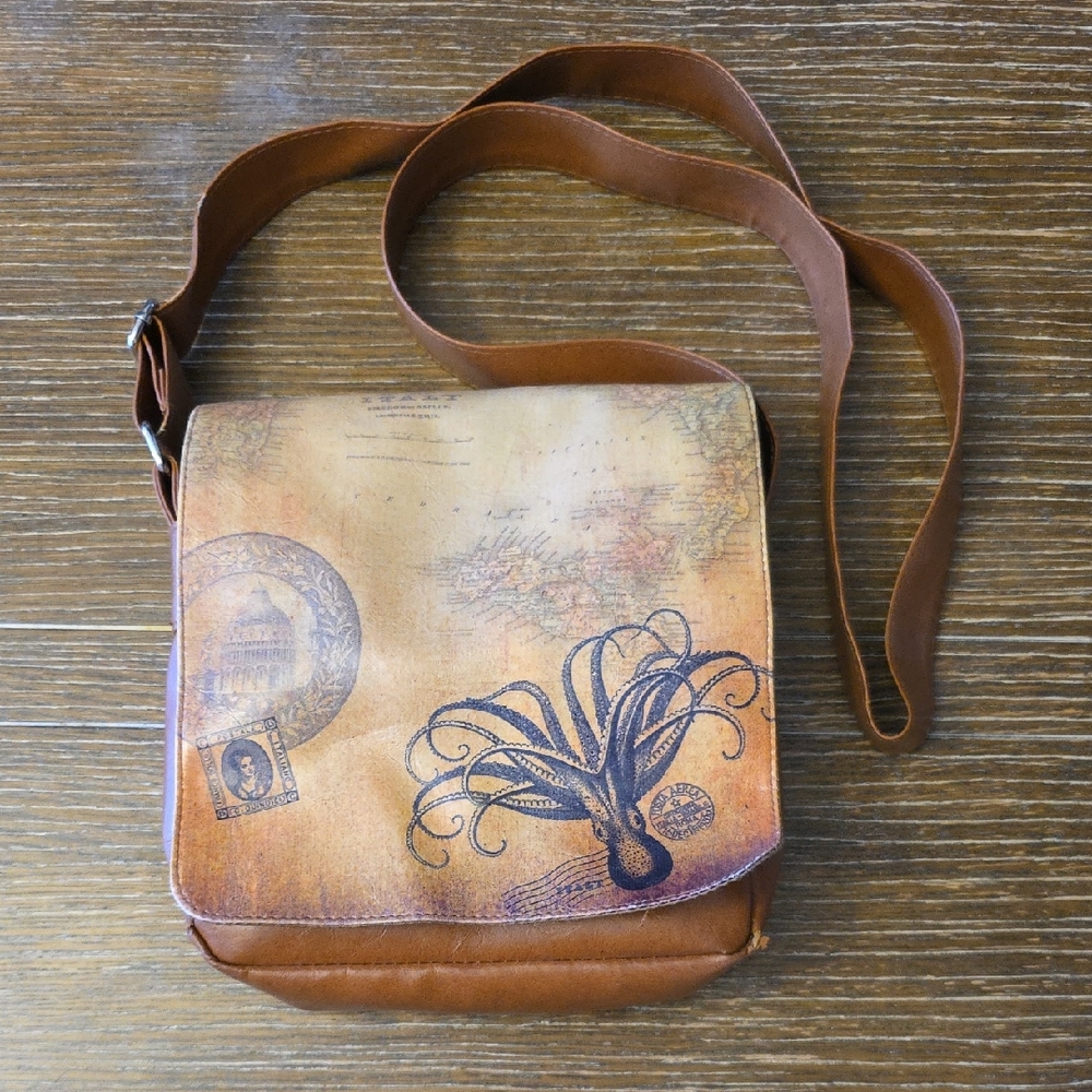Vintage Style Brown Crossbody Bag
